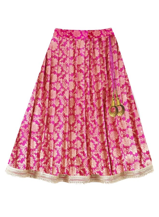 HIBA CREATIONS Baby Girl kids Readymade Banarsi lehenga choli with dupatta set in Rani Pink Color 0-3 Months - Image 5