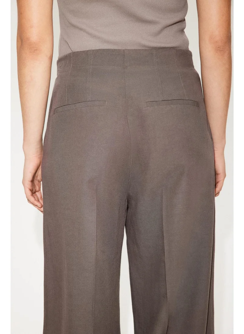 H&M Wide linen-blend trousers
