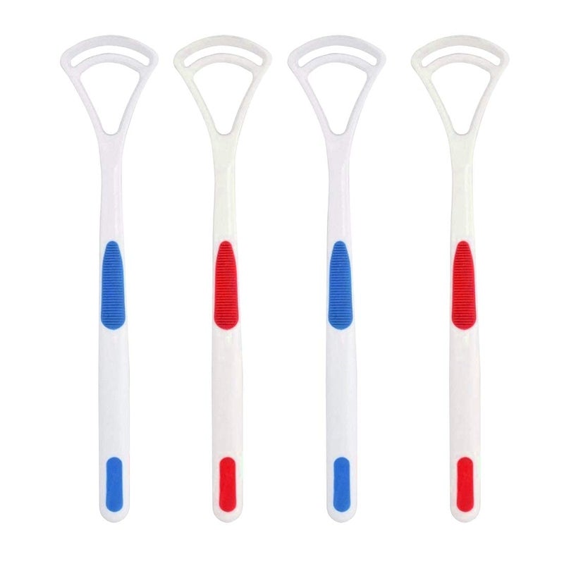 AmigozZ (4pcs) plastic tongue cleaner Fights Bad Breath & Oral Health Care Improved Taste Sense for fresh people of india for adult & children Flexible Handle Easy to Use. - Image 1