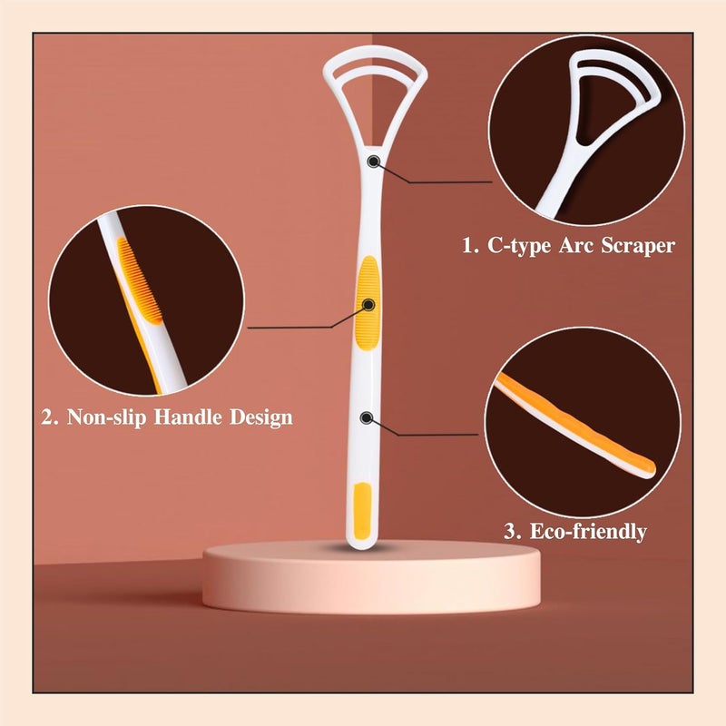 AmigozZ (4pcs) plastic tongue cleaner Fights Bad Breath & Oral Health Care Improved Taste Sense for fresh people of india for adult & children Flexible Handle Easy to Use. - Image 3