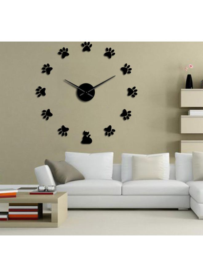 NIBEMINENT DIY Cat Paw Patterned Wall Clock Black 15x10x4.5cm  - Image 3