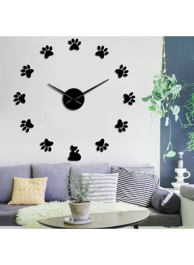 NIBEMINENT DIY Cat Paw Patterned Wall Clock Black 15x10x4.5cm  - Image 2