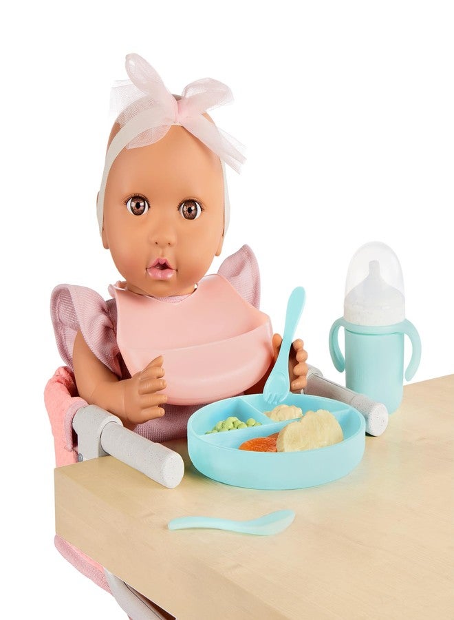 LullaBaby - Doll Clip On Table Seat - 14-inch Baby Doll Accessories - Bib & Pretend Food - Imaginative Play - Toy for Kids 2 Years + - Image 3