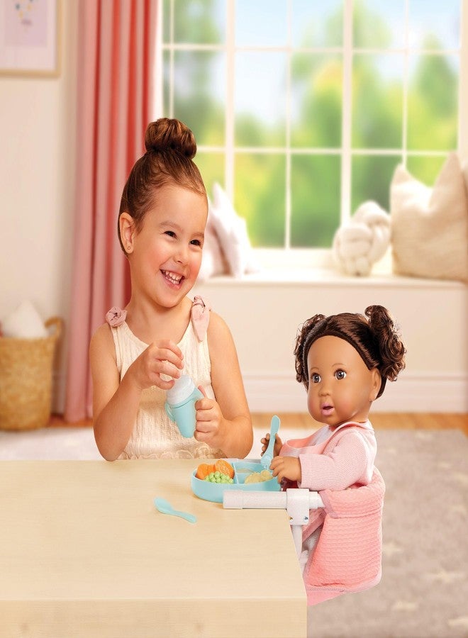 LullaBaby - Doll Clip On Table Seat - 14-inch Baby Doll Accessories - Bib & Pretend Food - Imaginative Play - Toy for Kids 2 Years + - Image 2