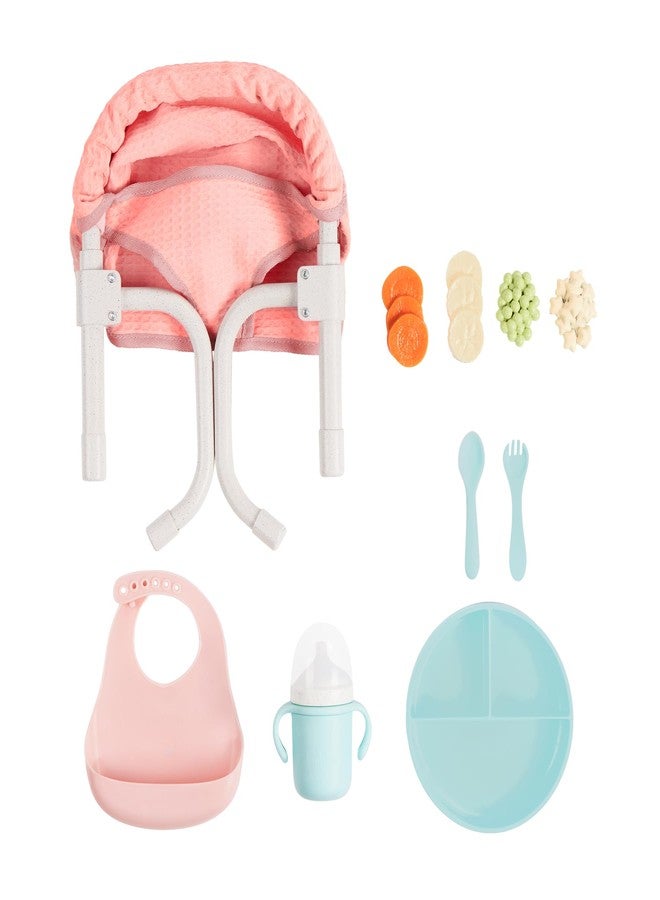 LullaBaby - Doll Clip On Table Seat - 14-inch Baby Doll Accessories - Bib & Pretend Food - Imaginative Play - Toy for Kids 2 Years + - Image 5