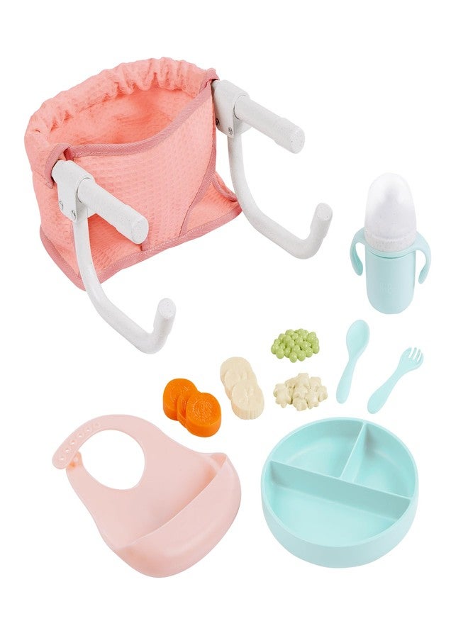 LullaBaby - Doll Clip On Table Seat - 14-inch Baby Doll Accessories - Bib & Pretend Food - Imaginative Play - Toy for Kids 2 Years + - Image 1