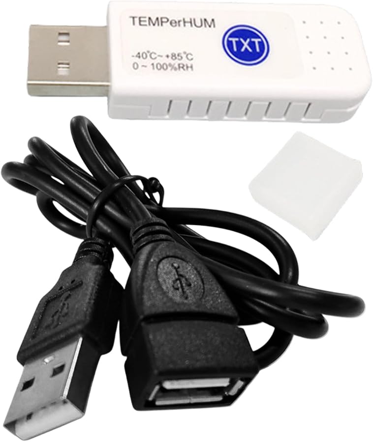 مسجل بيانات درجة الحرارة TEMPerHUM عبر USB مع إنذار البريد الإلكتروني مسجل عالي الدقة قابلة لإعادة الاستخدام - Image 2