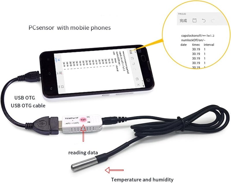 مسجل بيانات درجة الحرارة TEMPerHUM عبر USB مع إنذار البريد الإلكتروني مسجل عالي الدقة قابلة لإعادة الاستخدام - Image 5