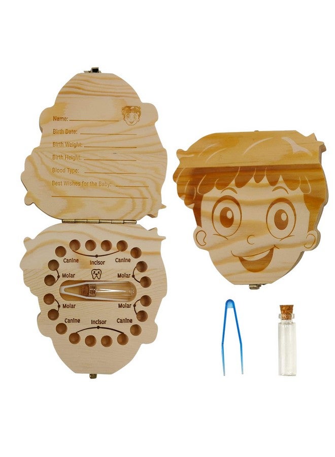 PAMBO Baby Tooth Fairy Keepsake Box First Teeth And Curl Keepsake Box | Tooth Boxes Saver & Holders For Lost Teeth Kidsboys - Image 1