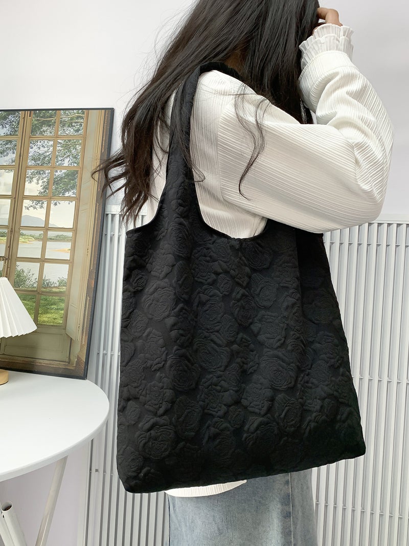 Embroidered Canvas Tote Bag for Women