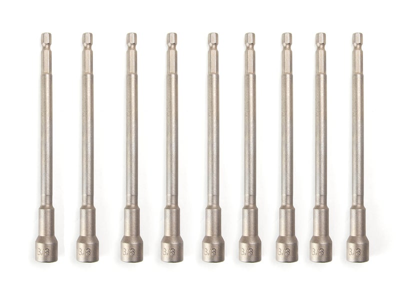 VCT 10pc 38 inch SAE 6 Extra Long Hex Shank Quick Magnetic Nut Setter Driver