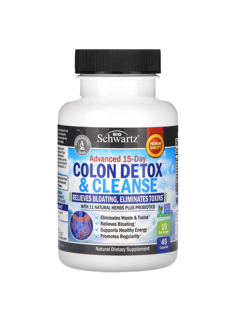 Advanced 15-Day Colon Detox & Cleanse, 45 Capsules