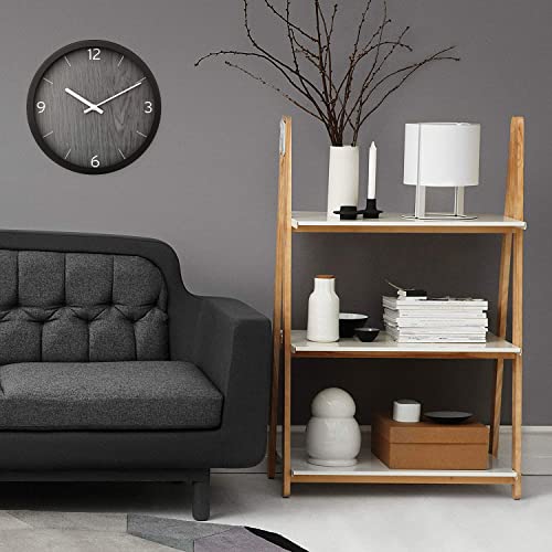 Kazlin Wall Clock - 12" Silent Quartz Decorative Latest Analog Wall Clock for Living Room Classic Battery Operated Round Easy to Read for Bedroom/Office/School/Home/Office/Room/Kitchen (Grey) - Image 4
