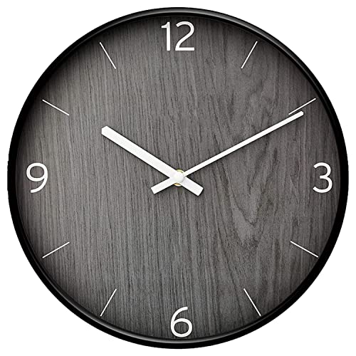Kazlin Wall Clock - 12" Silent Quartz Decorative Latest Analog Wall Clock for Living Room Classic Battery Operated Round Easy to Read for Bedroom/Office/School/Home/Office/Room/Kitchen (Grey) - Image 2