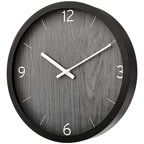 Kazlin Wall Clock - 12" Silent Quartz Decorative Latest Analog Wall Clock for Living Room Classic Battery Operated Round Easy to Read for Bedroom/Office/School/Home/Office/Room/Kitchen (Grey) - Image 1