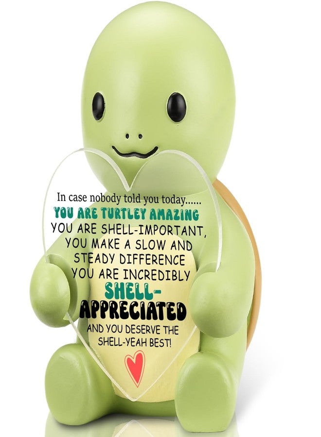 FOUGSTA Cute Turtle Resin Statue, Inspirational Desk Decor, Positive Affirmation Gift for Work Friend, Motivational Figurine for Women, Men, Student, Teacher, XXS47 - Image 1