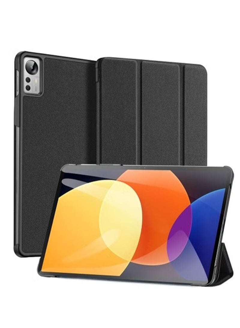 Series Horizontal Flip Magnetic PU Leather Case with Three folding Holder For Xiaomi Mi pad 5 Pro 12.4 Inch (Black)