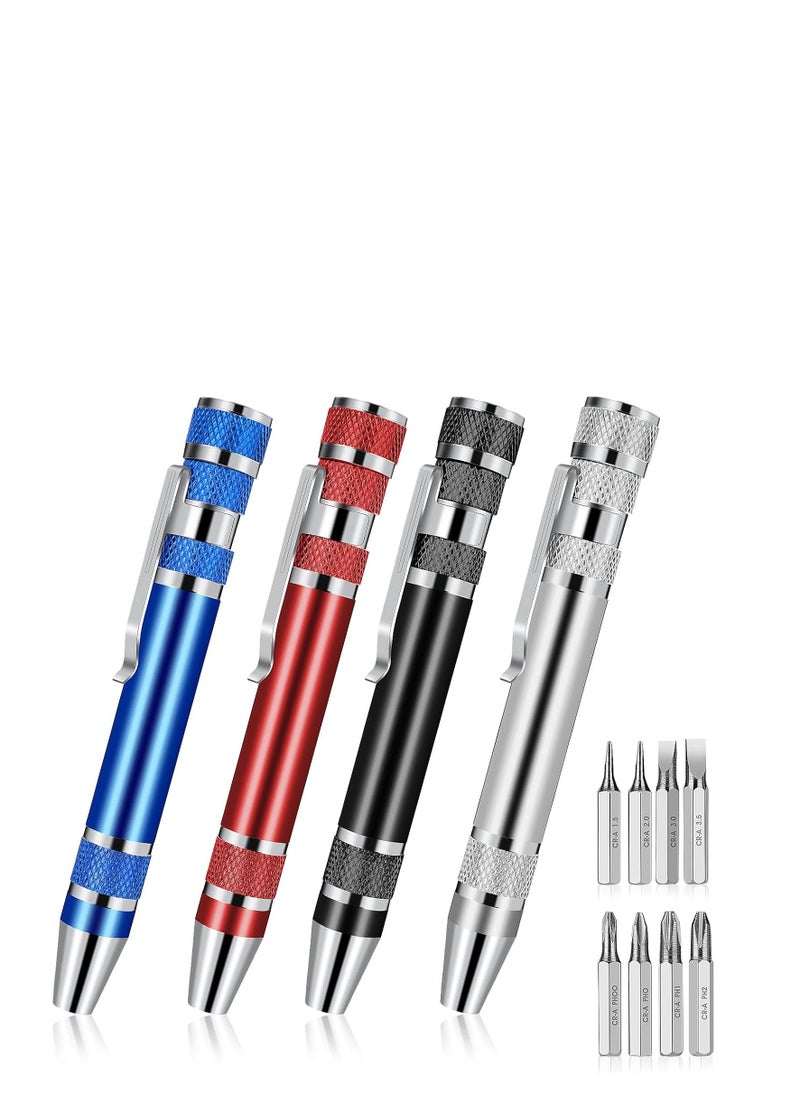 Plan A Mini Screwdriver Set 8 in 1 Multifunctional Magnetic Screwdriver Portable Flat Head Screwdriver for Hand Tool Repair and Installation (Red)  - Image 1