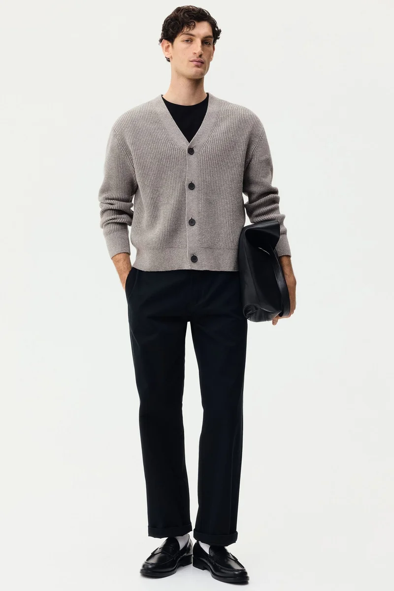 H&M  Relaxed Fit Rib-knit cardigan for Men | Best Price UAE
