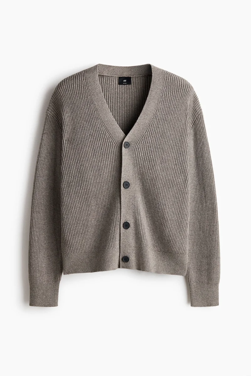H&M  Relaxed Fit Rib-knit cardigan for Men | Best Price UAE
