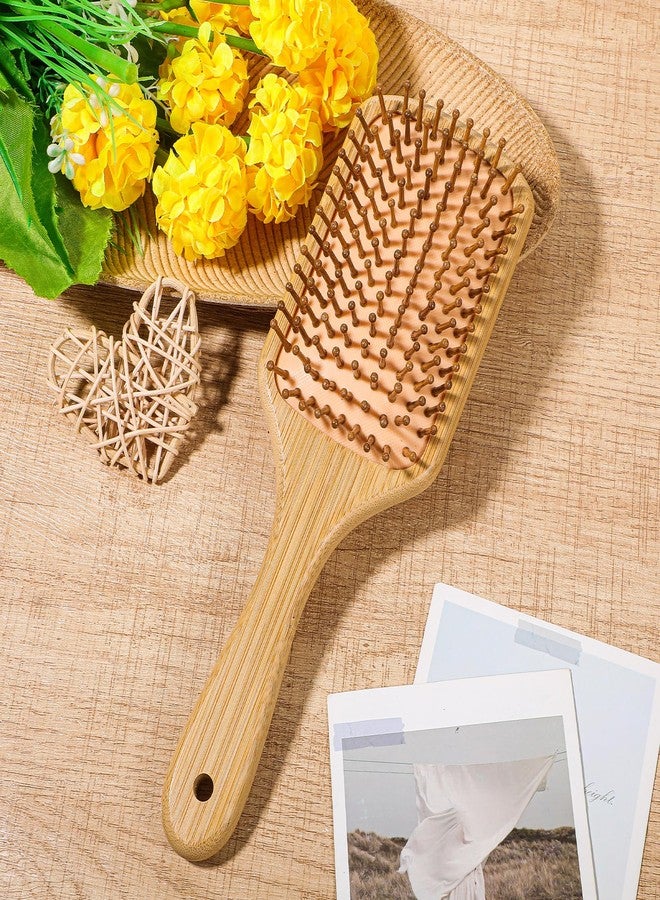 Kifmurase 12 Pcs Bamboo Hair Brush Bulk Natural Wooden Paddle Brush Scalp Massage Bamboo Bristles Anti Static Wooden Hairbrush for Women Men Wedding Gift, Stimulates Scalp for Hair Growth - Image 5