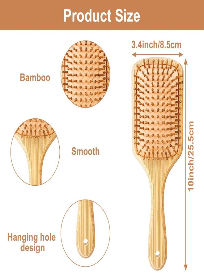 Kifmurase 12 Pcs Bamboo Hair Brush Bulk Natural Wooden Paddle Brush Scalp Massage Bamboo Bristles Anti Static Wooden Hairbrush for Women Men Wedding Gift, Stimulates Scalp for Hair Growth - Image 2