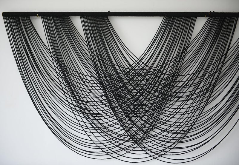 Flber Macrame Wall Hanging Black 59.00" W x 31.00" L Boho Wall Decor Large Boho Yarn Tapestry Living Room Bedroom Home Wall DÃ©cor - Image 5