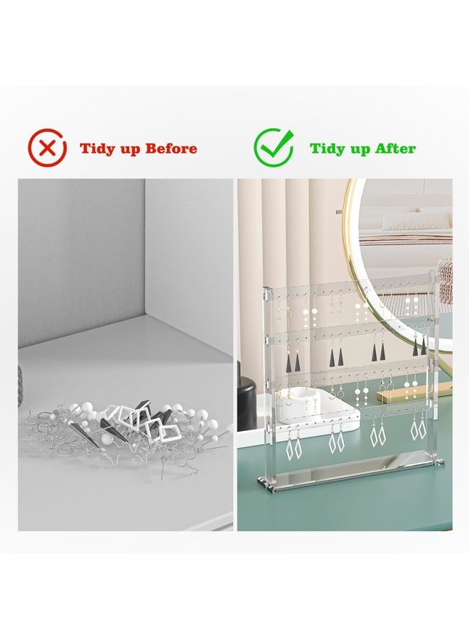 Coward Acrylic Earring Holder Stand, Tabletop Earring Jewelry Easel Display, Earring Jewelry Holder Organizer for Home Use or Store Selling Show (4layer) - Image 5