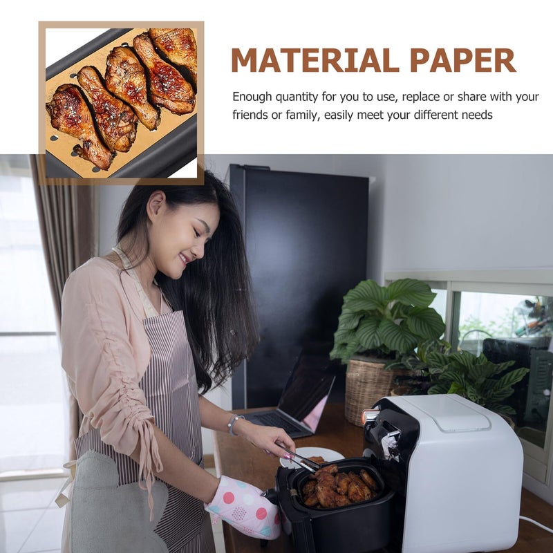 Unbleached Air Fryer Parchment Paper Sheets 100pcs Nonstick Disposable Cooking Liners - Image 4