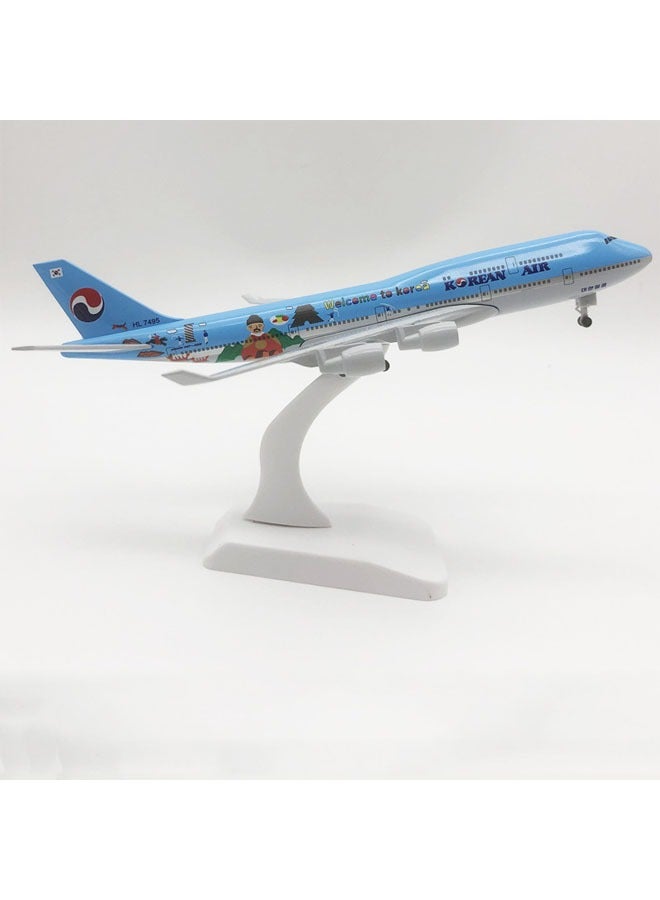 20cm Alloy Airplane Tabletop Display Model 1:200 Scale Korean B747 Airplane Model Ornaments Toy Furniture Decoration Collection Gifts - Image 1
