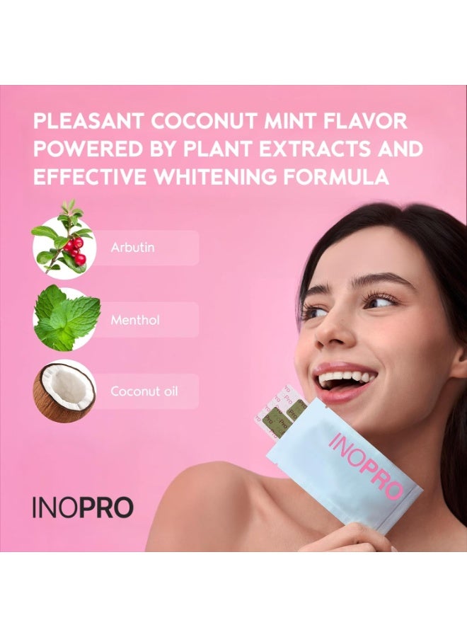 InoPro Teeth Whitening Strips 14 Treatments Kit - Teeth Whitener, Peroxide Free, Enamel Safe Green White Strips, Deep Stains Removal - Instant Teeth Whitening Without The Harm (28 Strips) - Image 3
