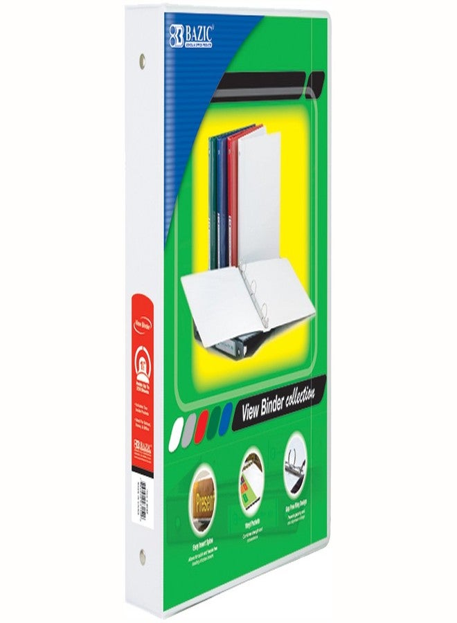 BAZIC 1.5" White 3-Ring View Binder w/ 2-Pockets