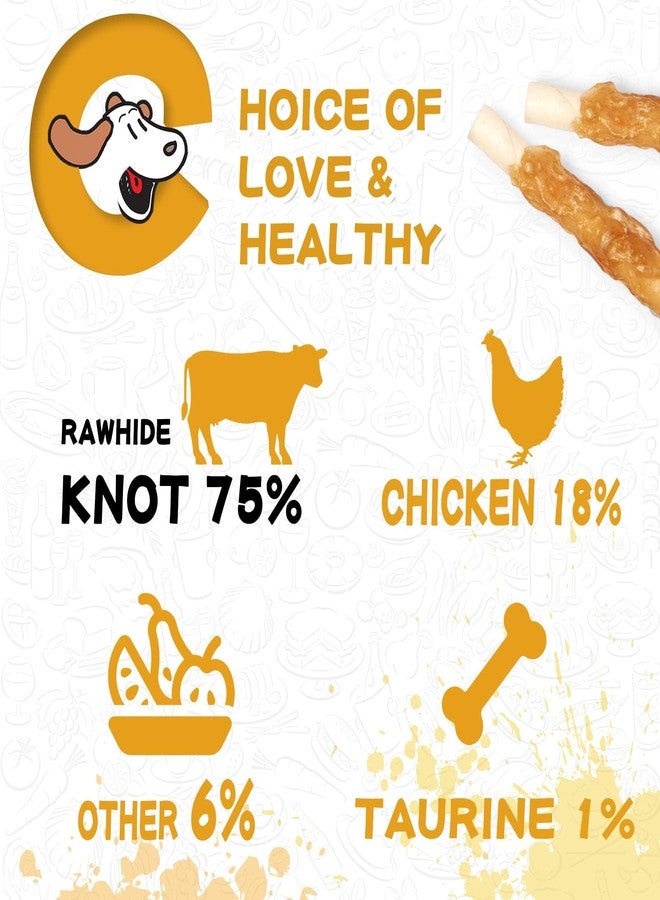 PAWUP مكافآت باوب للكلاب، أعواد من جلد البقر المغلف بالدجاج، مضغ طويل الأمد للكلاب، وجبات خفيفة طبيعية للكلاب المتوسطة والكبيرة مع التورين، 12.5 أونصة (25-30 قطعة) - Image 3