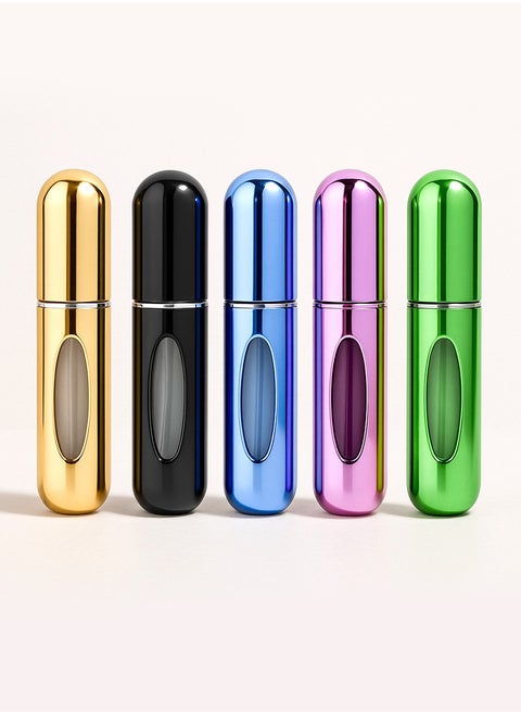 Travel Perfume Atomizer Set – 5pcs Travel Refillable Bottles | Fine Mist | TSA-Friendly for Men & Women