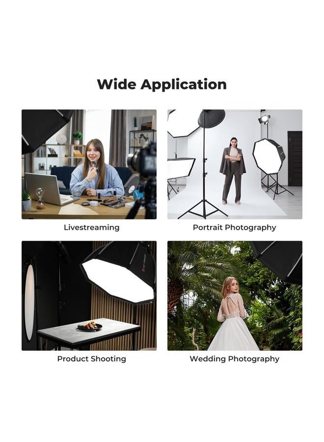 K&F Concept 35''/90cm Octagonal Softbox, Quick Release Bowens Mount Softbox with Honeycomb Grid, Light Diffusers, Carrying Bag, for Photography Studio Speedlite Flash and Monolight - Image 5