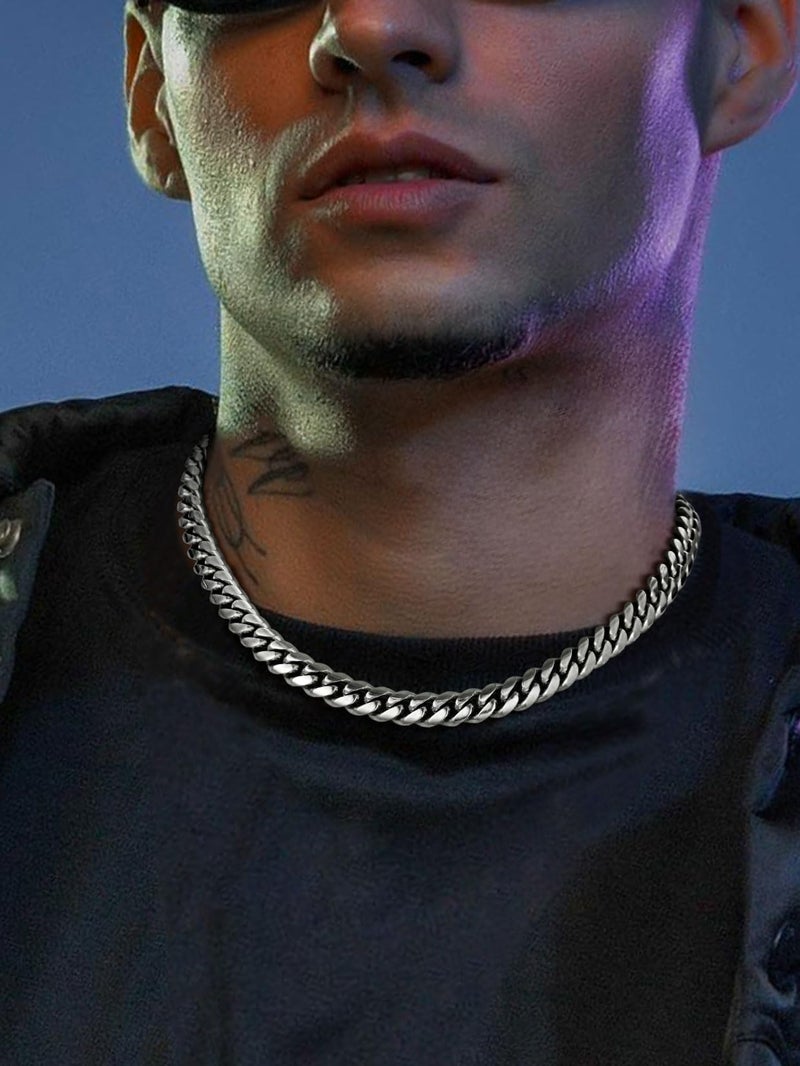 ChainsPro Men's Chain Necklace 18 inch 6MM 316L Stainless Steel Cuban Link Neck Chain Mens Gifts - Image 2