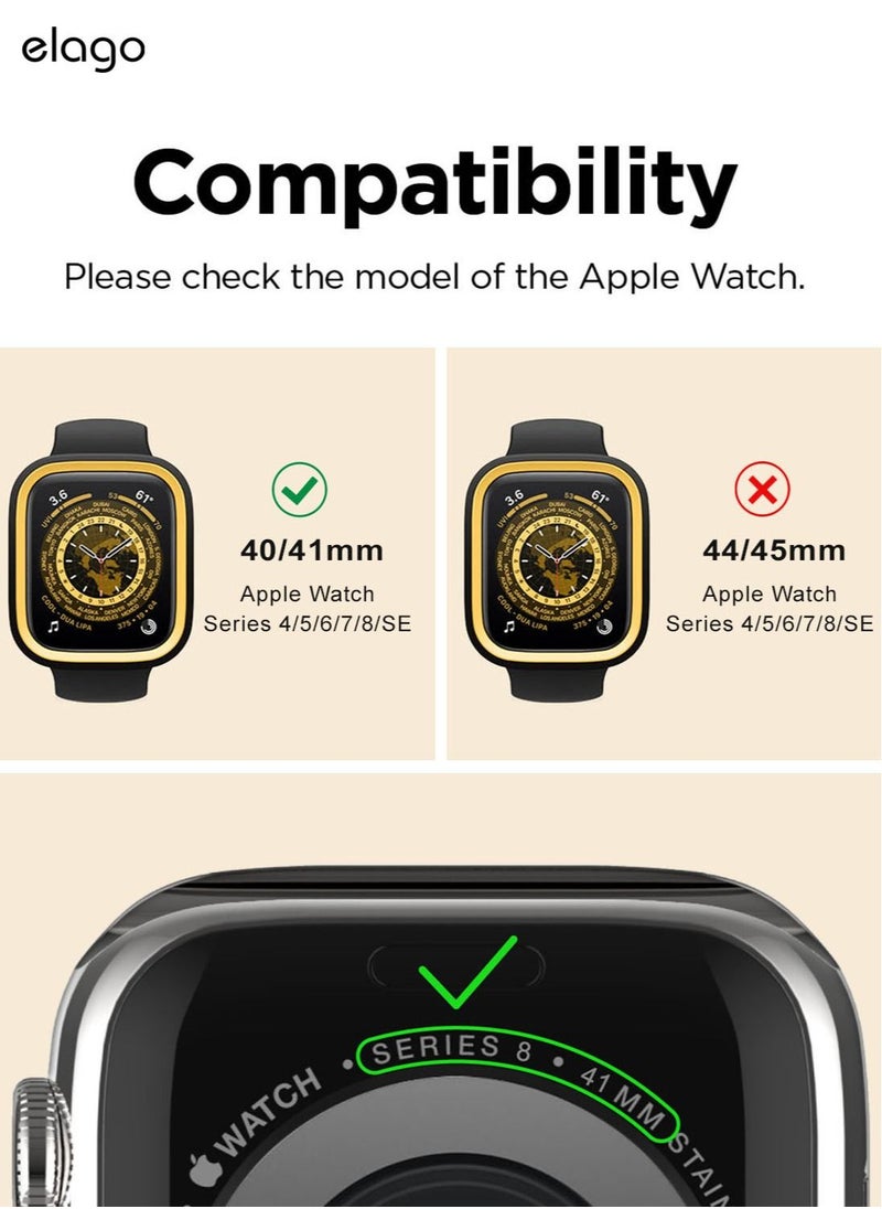 Elago Duo for Apple Watch Series 7 (41mm), Series 6/SE/5/4 (40mm) Cover Case - Black Yellow  - Image 2