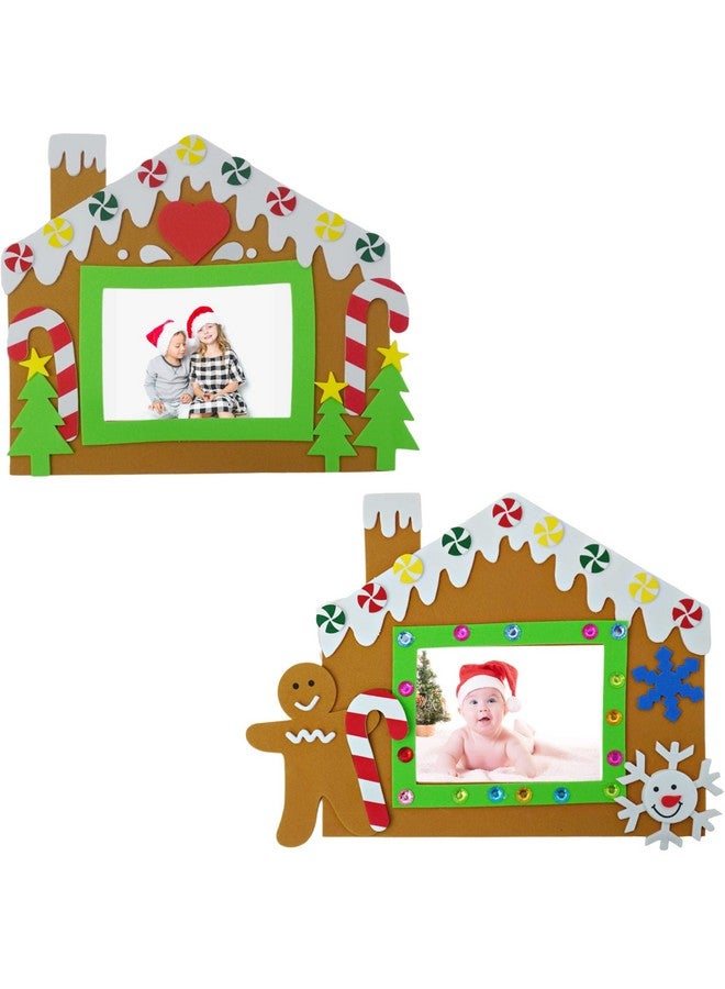 4E's Novelty Foam Gingerbread House Picture Frame Craft (12 Pack) Bulk Christmas Photo Frame Craft Kit Classroom Christmas Crafts For Kids & Toddlers Ages 48 312 - Image 1
