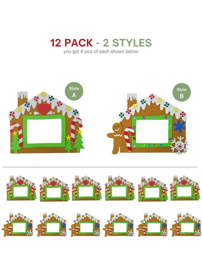 4E's Novelty Foam Gingerbread House Picture Frame Craft (12 Pack) Bulk Christmas Photo Frame Craft Kit Classroom Christmas Crafts For Kids & Toddlers Ages 48 312 - Image 5