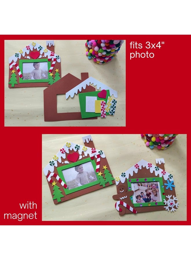 4E's Novelty Foam Gingerbread House Picture Frame Craft (12 Pack) Bulk Christmas Photo Frame Craft Kit Classroom Christmas Crafts For Kids & Toddlers Ages 48 312 - Image 2