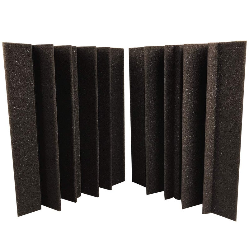 JBER 4 Pack Acoustic Foam Bass Trap Studio Foam 12" X 7" X 7" Soundproof Padding Wall Panels Corner Block Finish for Studios Home and Theater - Image 4