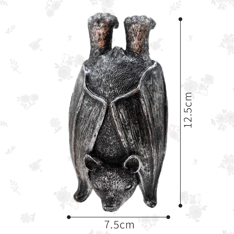 HPMAISON Plant Pot Hanger Bat Resin Statue Halloween Bat Garden Flower Pot Decoration Outdoor Decorative Sculptures Ornaments Figurine Weatherproof and UV Resistant - Image 3
