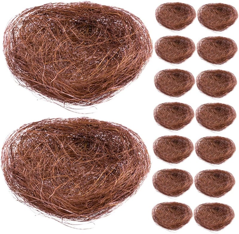Light Brown Landscape Bird Nest Plate Decor 16pcs Craft Party Favors - Image 1