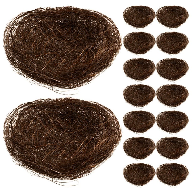Light Brown Landscape Bird Nest Plate Decor 16pcs Craft Party Favors - Image 2