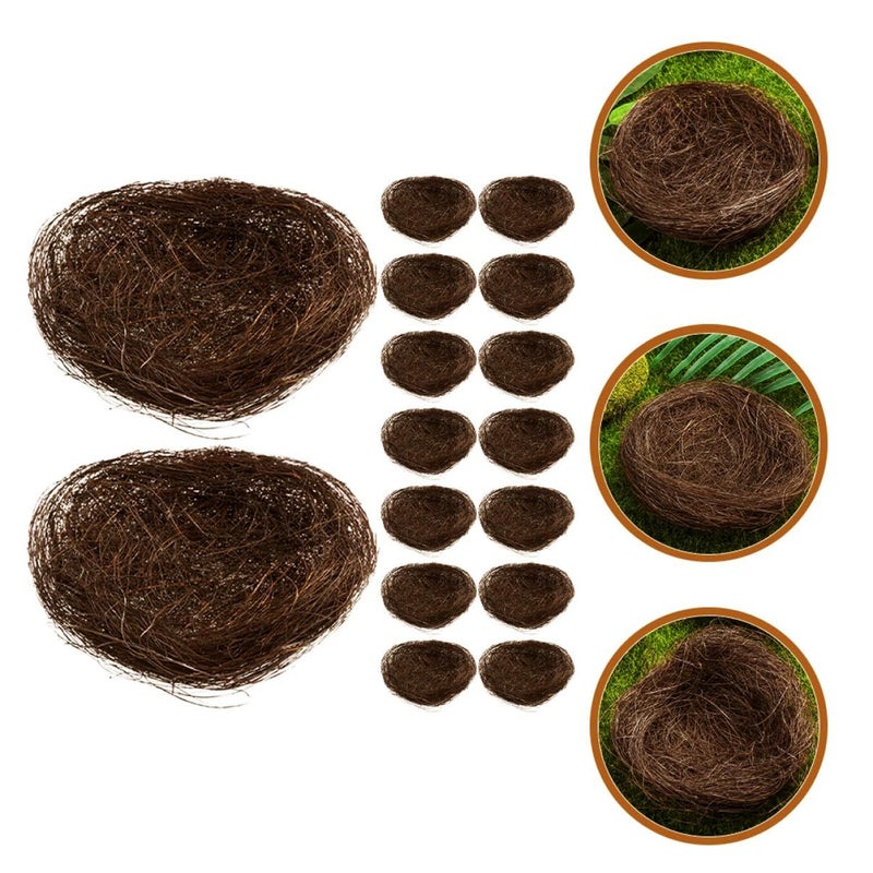 Light Brown Landscape Bird Nest Plate Decor 16pcs Craft Party Favors - Image 4