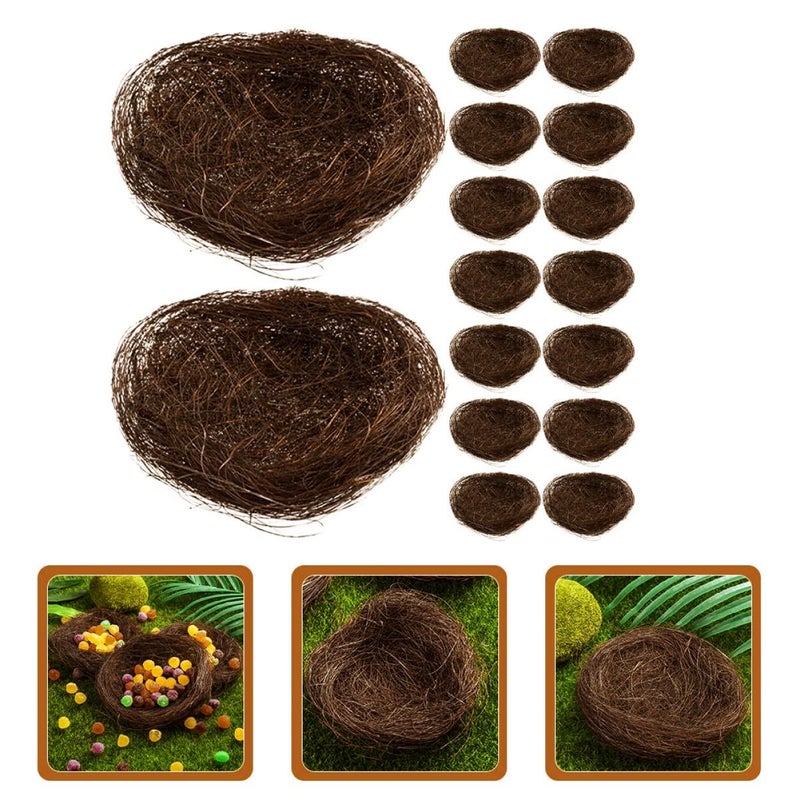 Light Brown Landscape Bird Nest Plate Decor 16pcs Craft Party Favors - Image 5