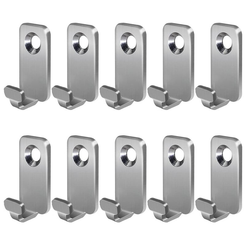 Adiyer 10pcs Heavy Duty THead JShaped Hangers 304 Stainless Steel Wall Mounted Mini Wall Hooks Hanger for Mirror Picture Frames Hanging WireD RingsKeyhole Hangers