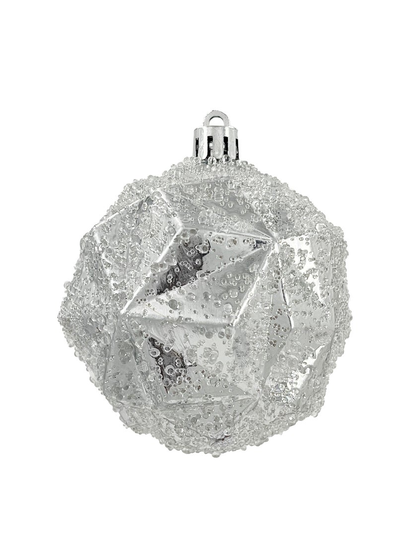 Christmas Designer Baubles Silver 8cm 6Pieces/Box