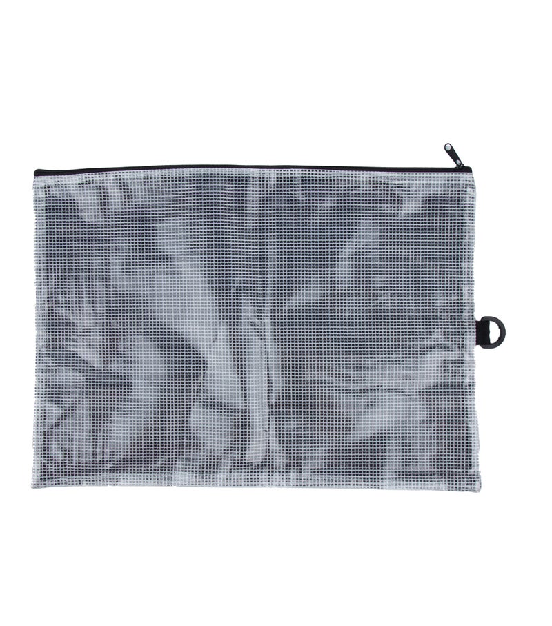 Daiso B4 Vinyl Mesh Case with Fabric Black – Zipper Document Organizer - Image 3