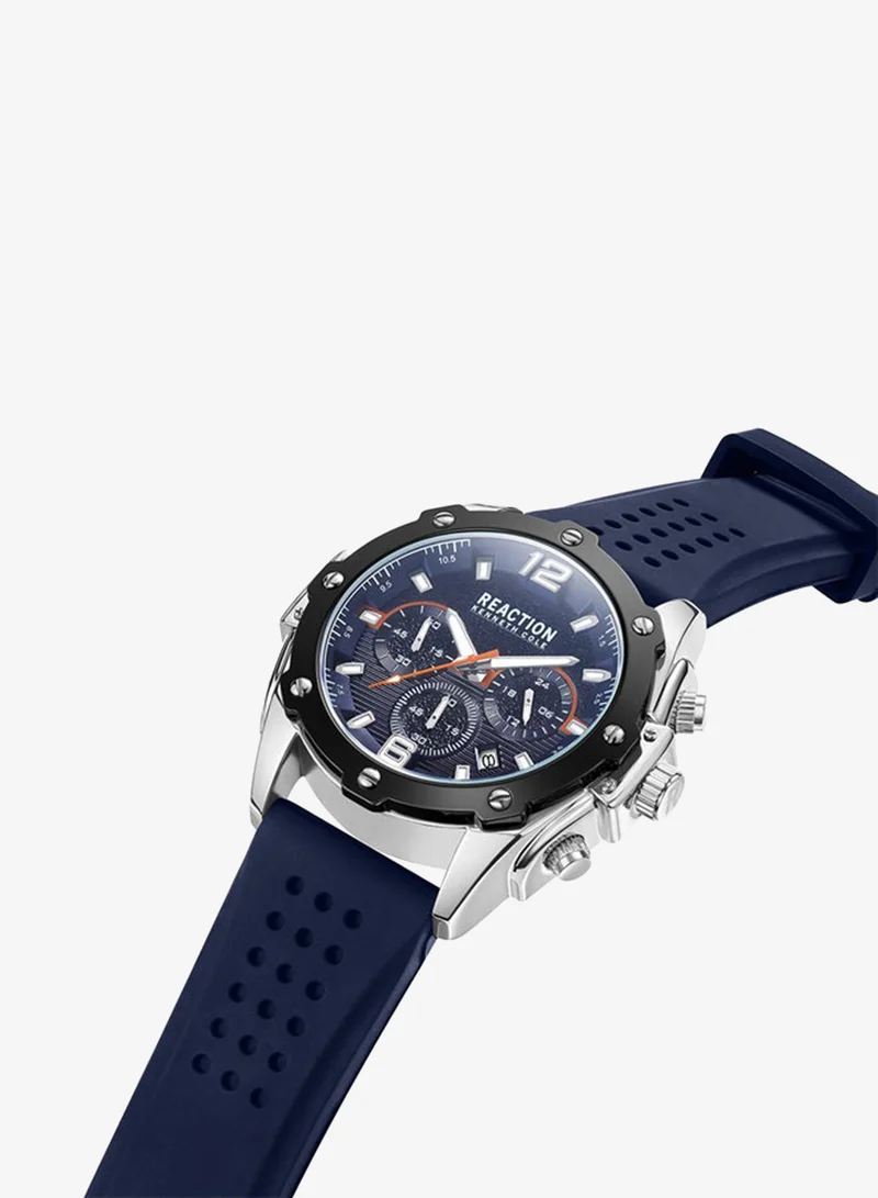 Kenneth Cole Reaction  Kenneth Cole Reaction Chronograph Gents Watch With Blue Silicon Strap 43.5mm - KRWGO9007001 for Men | Best Price UAE